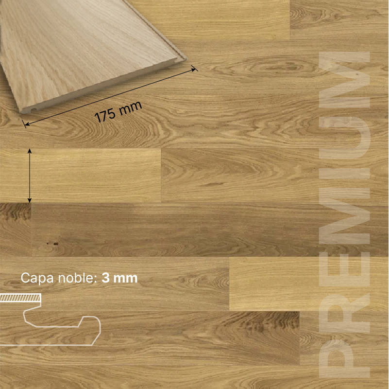 ROBLE FLOTANTE HDF - 14/3 - PREMIUM 127